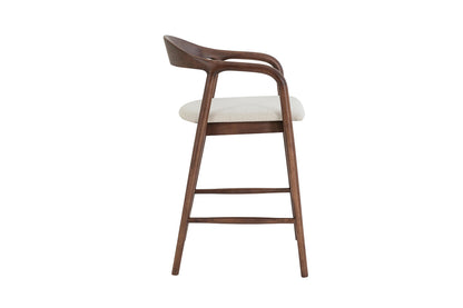 Chaise de Bar CLAIRE Beige en Bois de Noyer - 55.5 x 57.5 cm ROUSSEAU