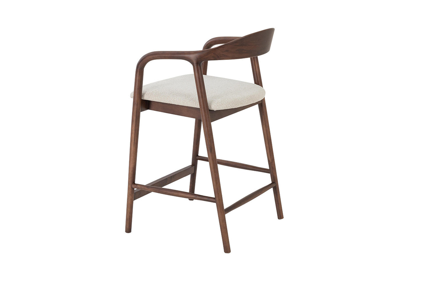 Chaise de Bar CLAIRE Beige en Bois de Noyer - 55.5 x 57.5 cm ROUSSEAU