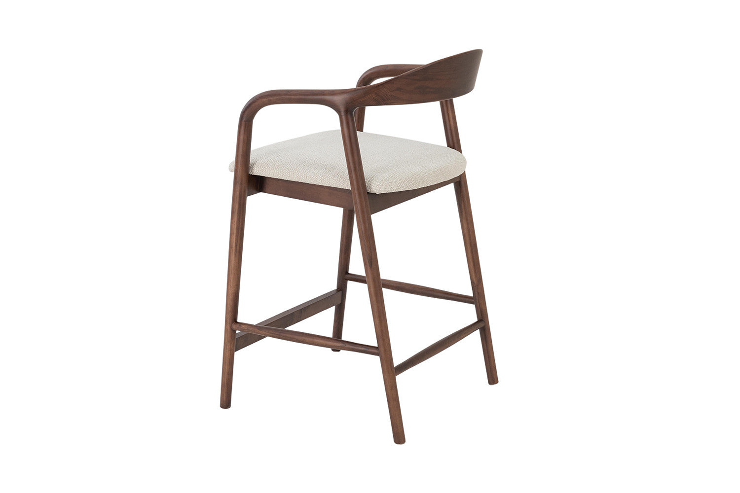Chaise de Bar CLAIRE Beige en Bois de Noyer - 55.5 x 57.5 cm ROUSSEAU