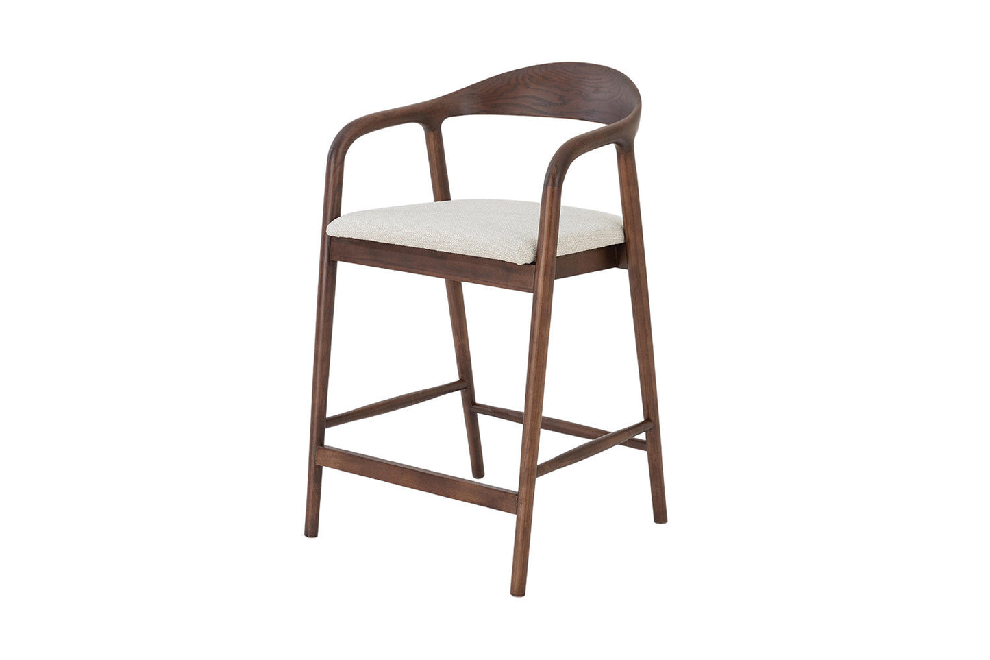 Chaise de Bar CLAIRE Beige en Bois de Noyer - 55.5 x 57.5 cm ROUSSEAU