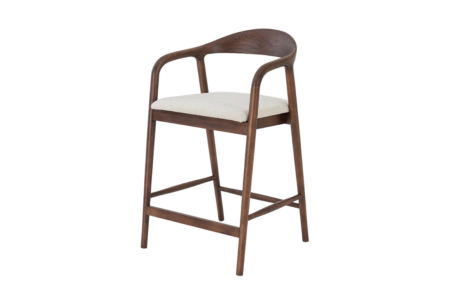 Chaise de Bar CLAIRE Beige en Bois de Noyer - 55.5 x 57.5 cm ROUSSEAU