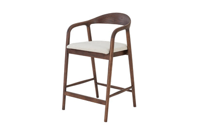 Chaise de Bar CLAIRE Beige en Bois de Noyer - 55.5 x 57.5 cm ROUSSEAU