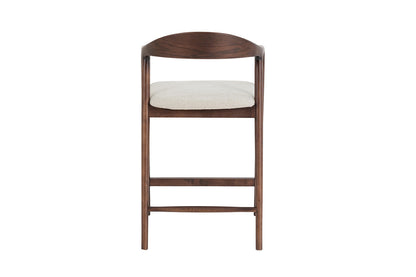 Chaise de Bar CLAIRE Beige en Bois de Noyer - 55.5 x 57.5 cm ROUSSEAU