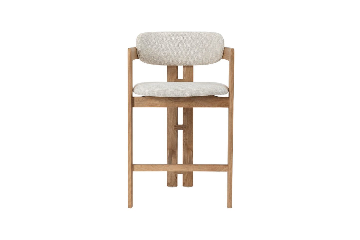 Chaise de Bar CAMILLE Beige en Bois de Frêne Naturel - 56 x 52 cm ROUSSEAU