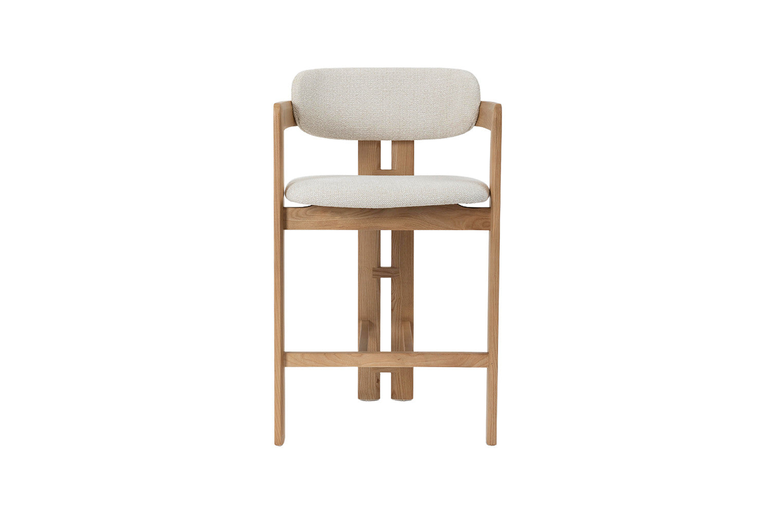 Chaise de Bar CAMILLE Beige en Bois de Frêne Naturel - 56 x 52 cm ROUSSEAU