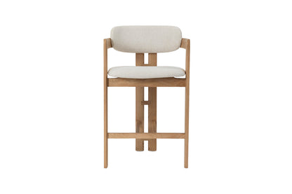 Chaise de Bar CAMILLE Beige en Bois de Frêne Naturel - 56 x 52 cm ROUSSEAU
