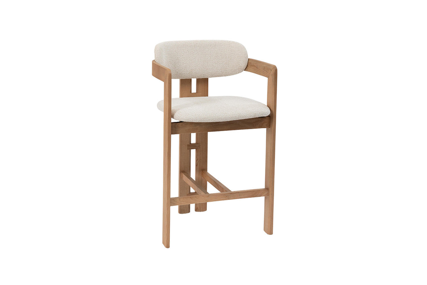 Chaise de Bar CAMILLE Beige en Bois de Frêne Naturel - 56 x 52 cm ROUSSEAU