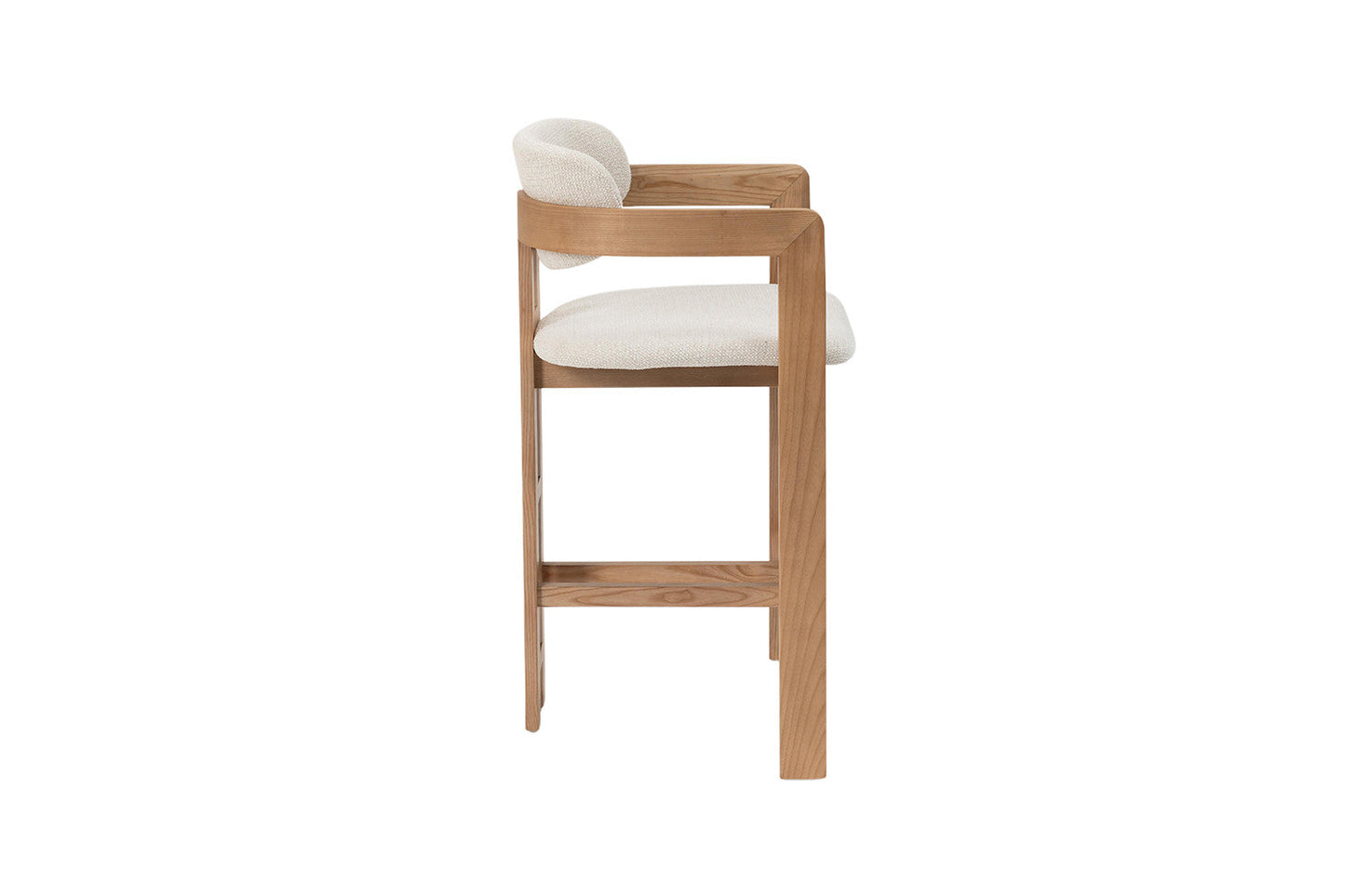 Chaise de Bar CAMILLE Beige en Bois de Frêne Naturel - 56 x 52 cm ROUSSEAU
