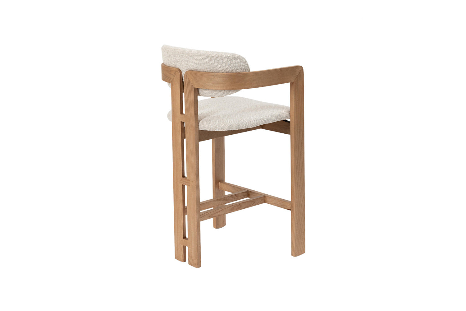 Chaise de Bar CAMILLE Beige en Bois de Frêne Naturel - 56 x 52 cm ROUSSEAU