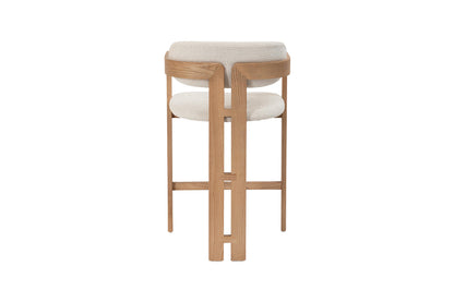 Chaise de Bar CAMILLE Beige en Bois de Frêne Naturel - 56 x 52 cm ROUSSEAU