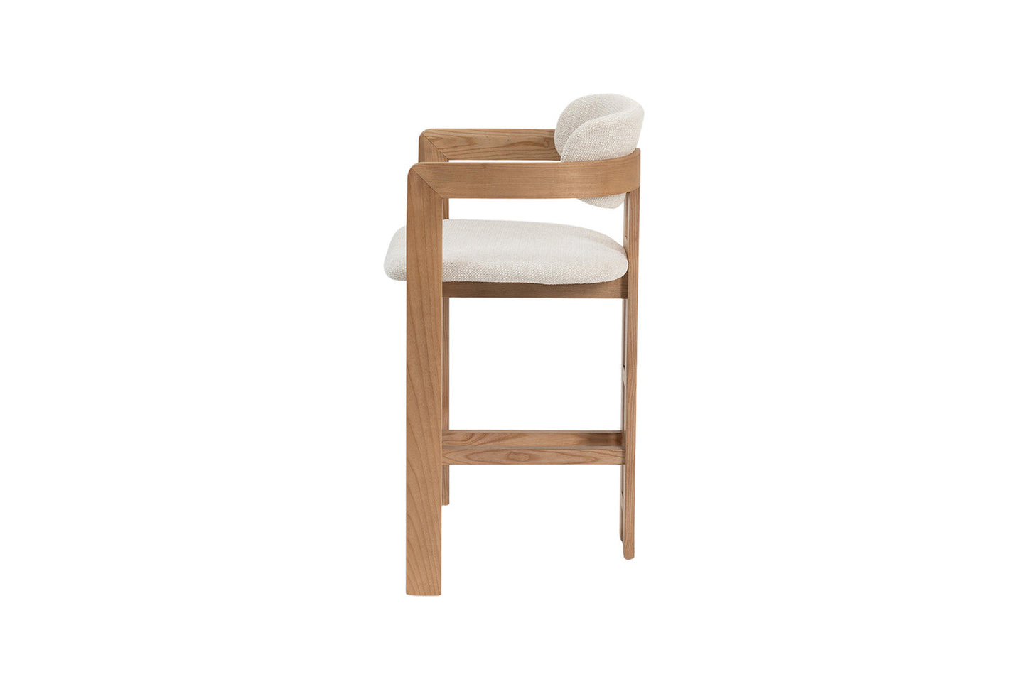 Chaise de Bar CAMILLE Beige en Bois de Frêne Naturel - 56 x 52 cm ROUSSEAU