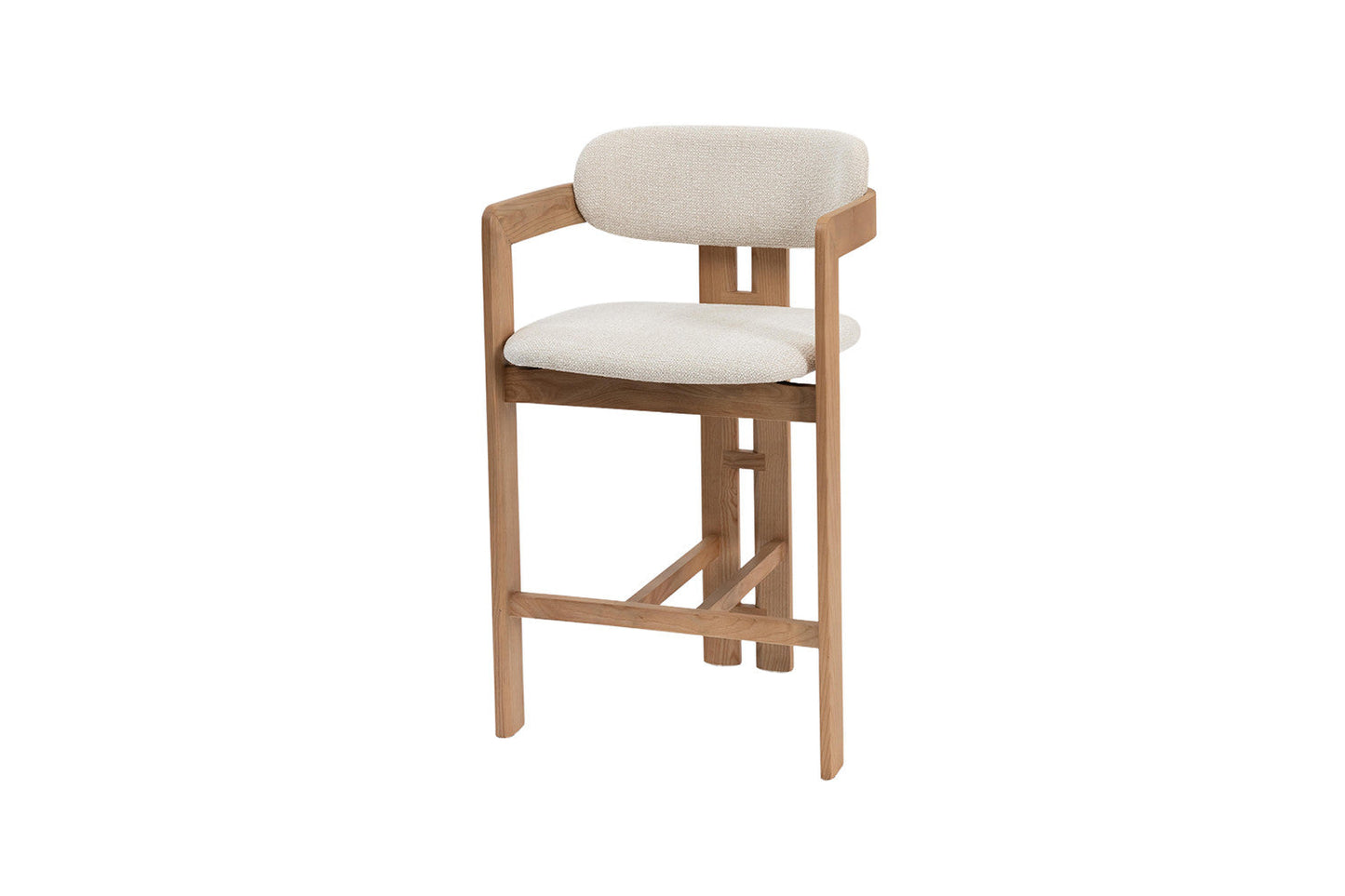 Chaise de Bar CAMILLE Beige en Bois de Frêne Naturel - 56 x 52 cm ROUSSEAU