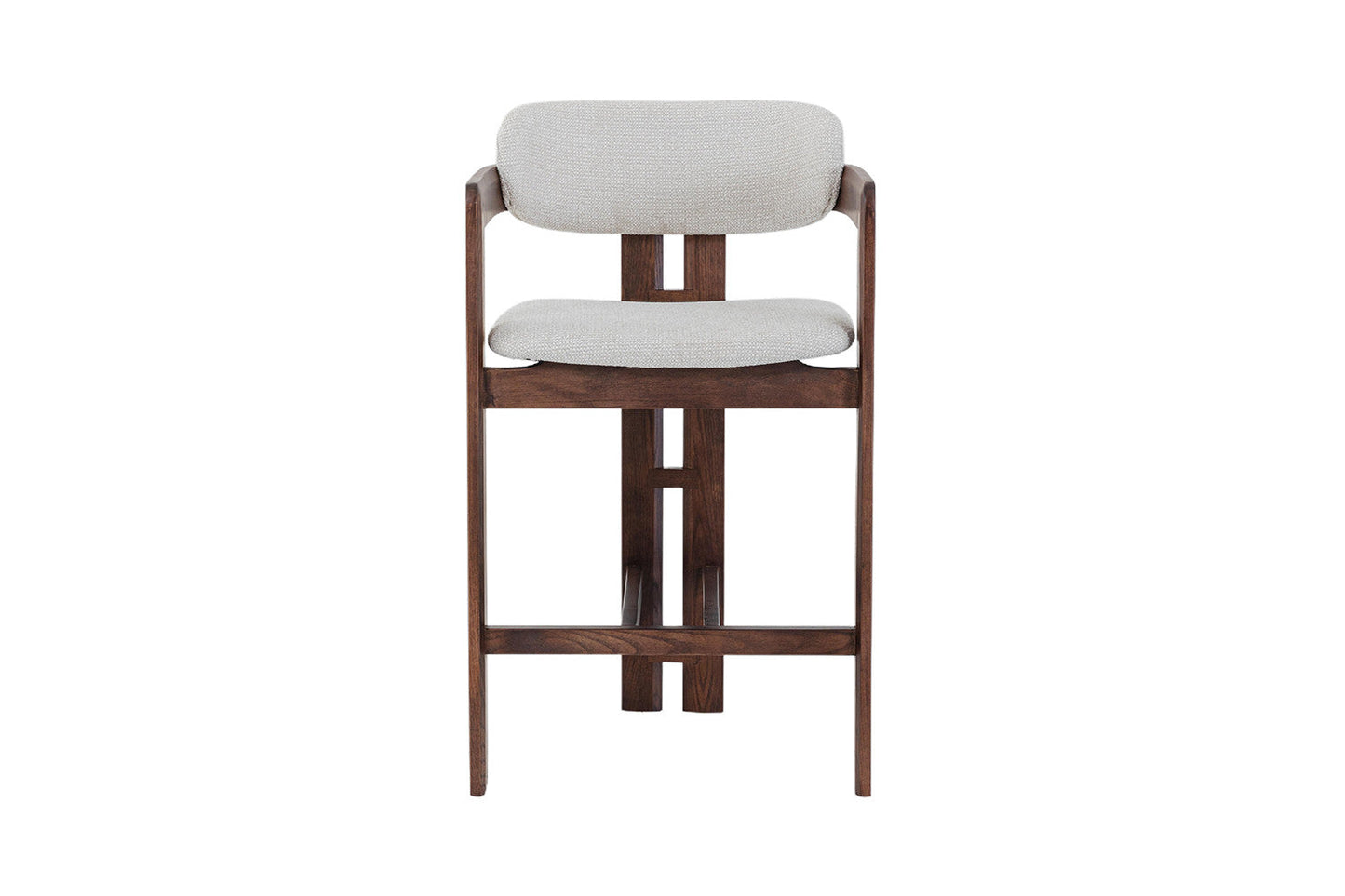 Chaise de Bar CAMILLE Beige en Bois de Frêne et Noyer - 56 x 52 cm ROUSSEAU