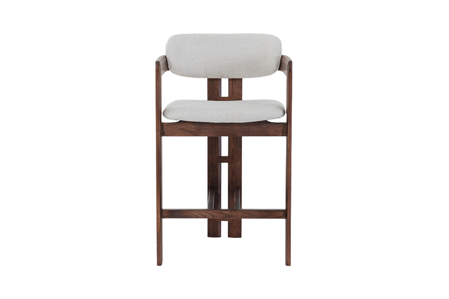 Chaise de Bar CAMILLE Beige en Bois de Frêne et Noyer - 56 x 52 cm ROUSSEAU