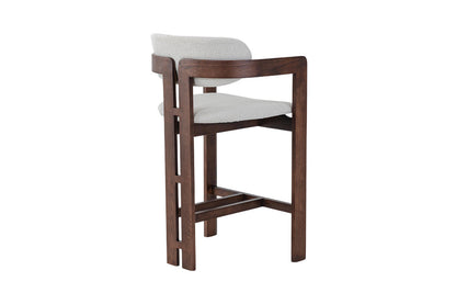 Chaise de Bar CAMILLE Beige en Bois de Frêne et Noyer - 56 x 52 cm ROUSSEAU