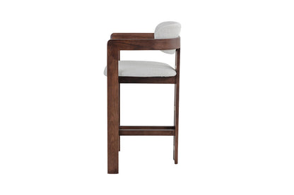 Chaise de Bar CAMILLE Beige en Bois de Frêne et Noyer - 56 x 52 cm ROUSSEAU