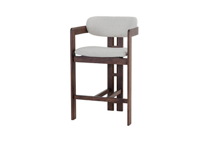 Chaise de Bar CAMILLE Beige en Bois de Frêne et Noyer - 56 x 52 cm ROUSSEAU