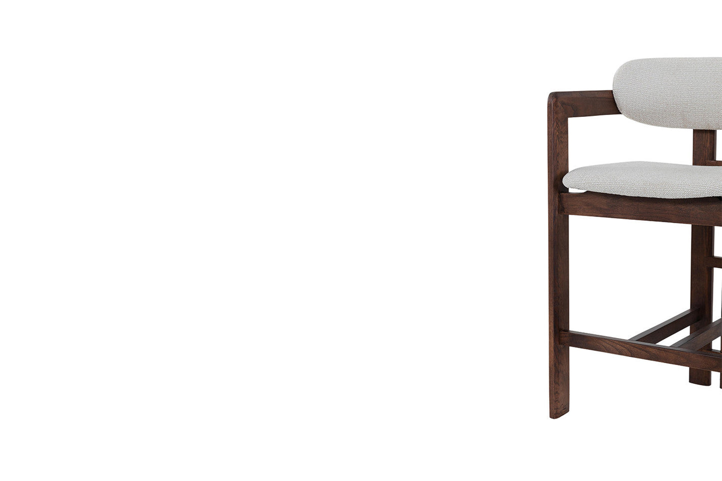Chaise de Bar CAMILLE Beige en Bois de Frêne et Noyer - 56 x 52 cm ROUSSEAU