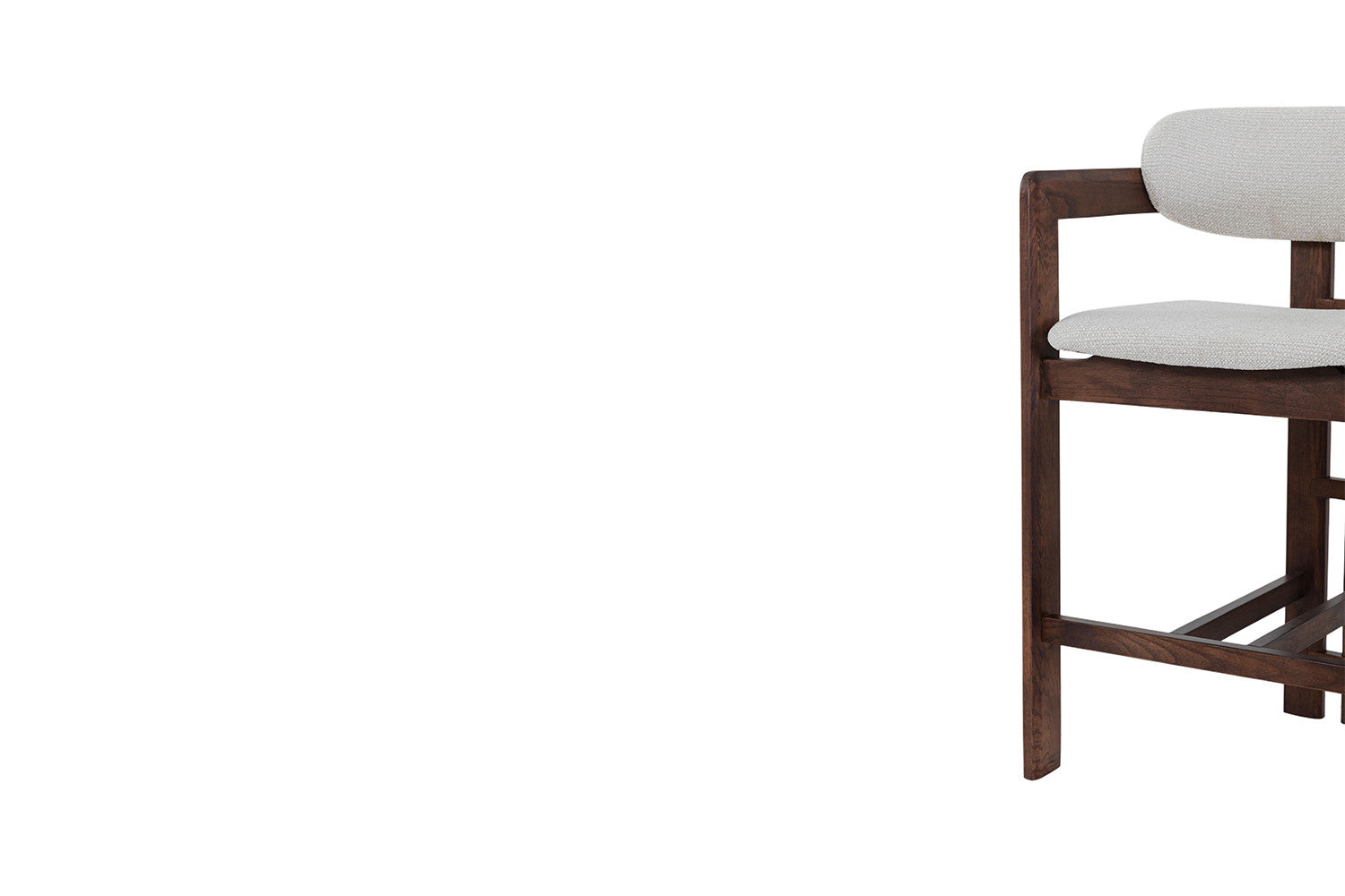 Chaise de Bar CAMILLE Beige en Bois de Frêne et Noyer - 56 x 52 cm ROUSSEAU