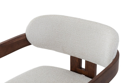 Chaise de Bar CAMILLE Beige en Bois de Frêne et Noyer - 56 x 52 cm ROUSSEAU