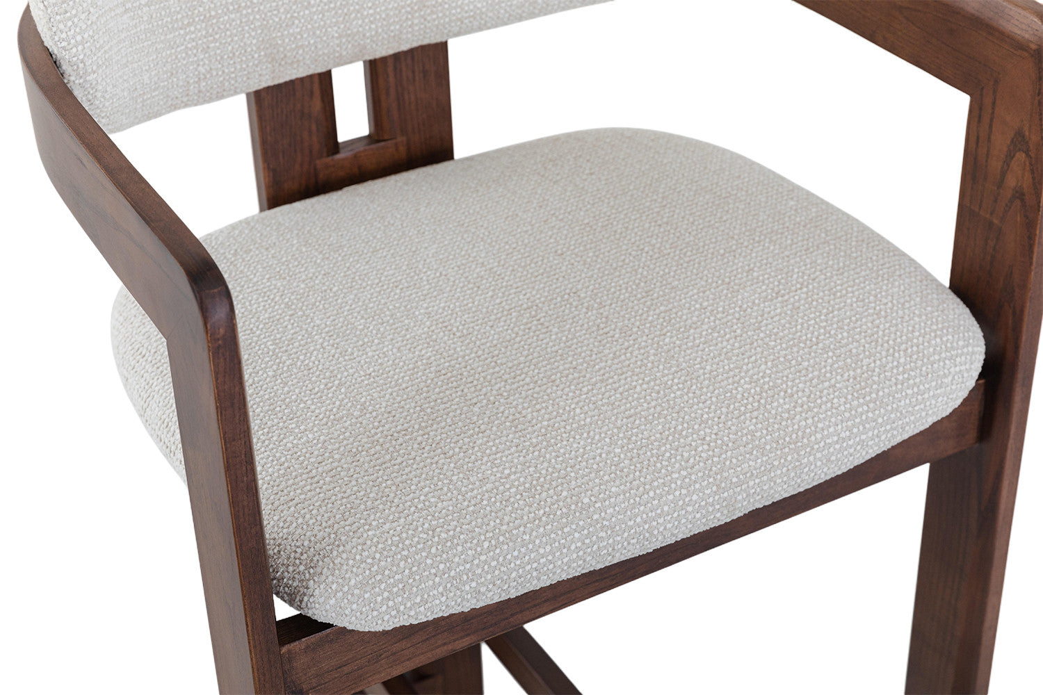 Chaise de Bar CAMILLE Beige en Bois de Frêne et Noyer - 56 x 52 cm ROUSSEAU