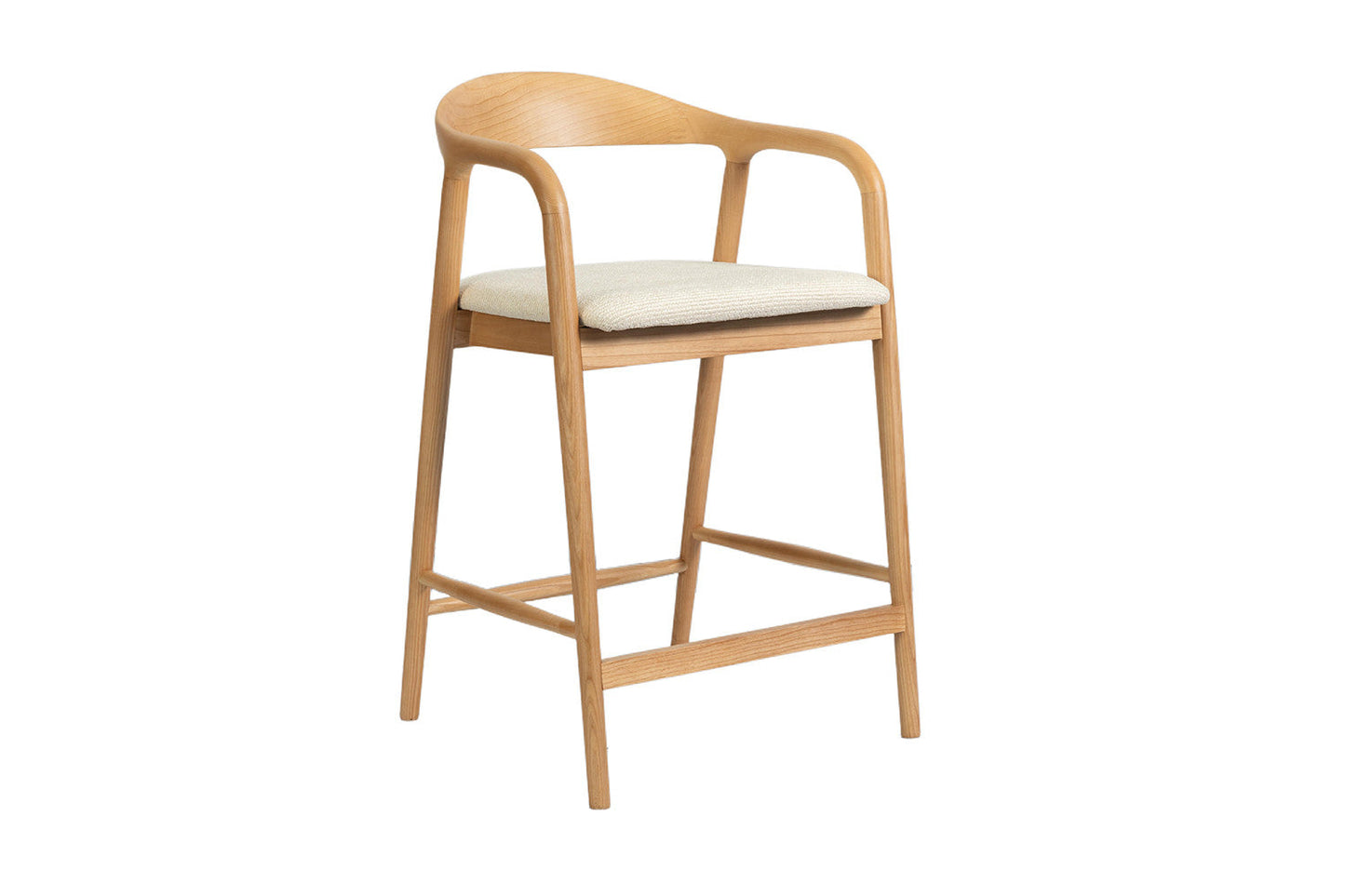 Chaise de Bar CLAIRE Beige en Bois de Frêne - 55.5 x 57.5 cm ROUSSEAU