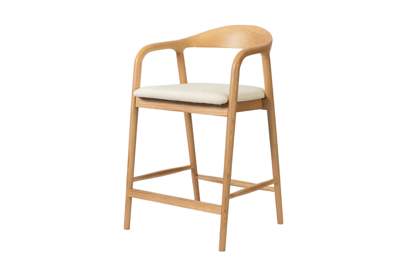 Chaise de Bar CLAIRE Beige en Bois de Frêne - 55.5 x 57.5 cm ROUSSEAU