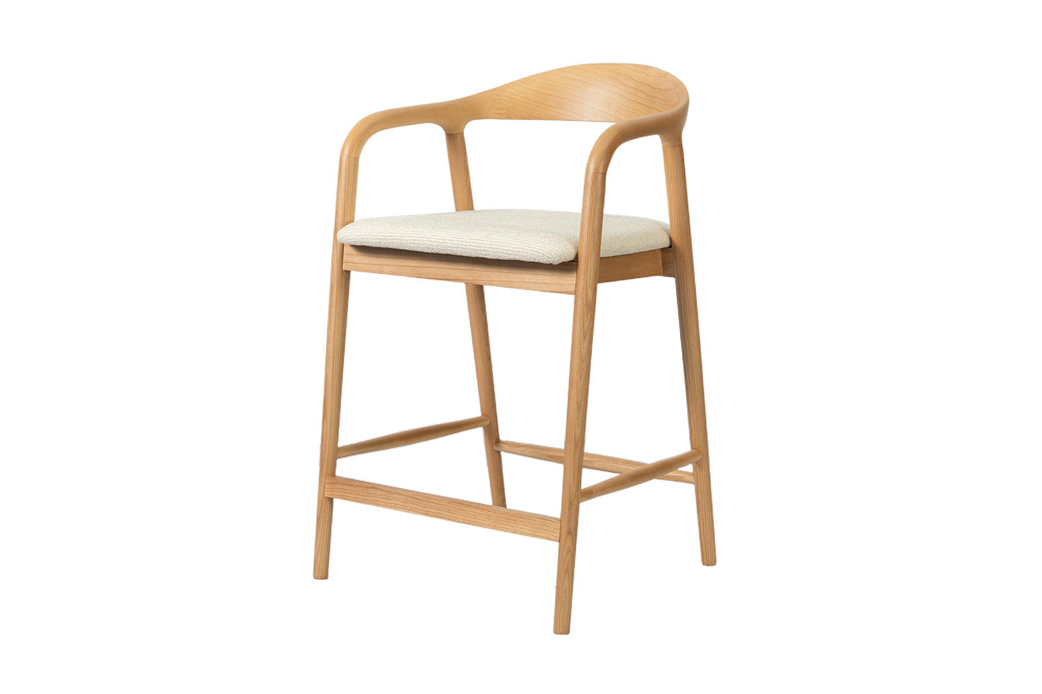 Chaise de Bar CLAIRE Beige en Bois de Frêne - 55.5 x 57.5 cm ROUSSEAU