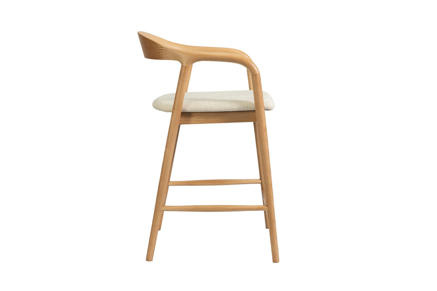 Chaise de Bar CLAIRE Beige en Bois de Frêne - 55.5 x 57.5 cm ROUSSEAU