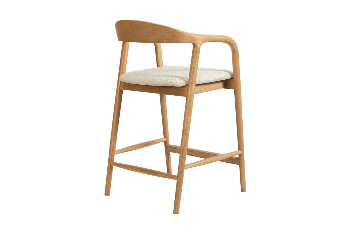 Chaise de Bar CLAIRE Beige en Bois de Frêne - 55.5 x 57.5 cm ROUSSEAU