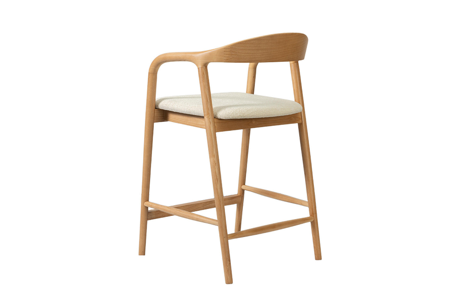 Chaise de Bar CLAIRE Beige en Bois de Frêne - 55.5 x 57.5 cm ROUSSEAU