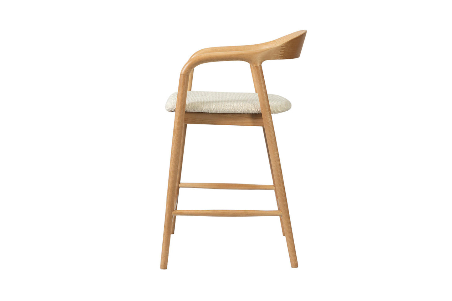 Chaise de Bar CLAIRE Beige en Bois de Frêne - 55.5 x 57.5 cm ROUSSEAU