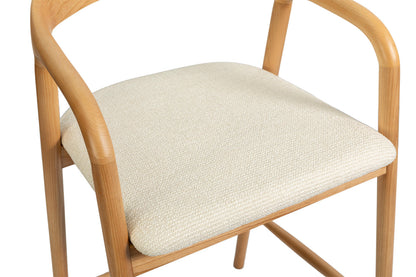 Chaise de Bar CLAIRE Beige en Bois de Frêne - 55.5 x 57.5 cm ROUSSEAU