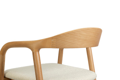 Chaise de Bar CLAIRE Beige en Bois de Frêne - 55.5 x 57.5 cm ROUSSEAU