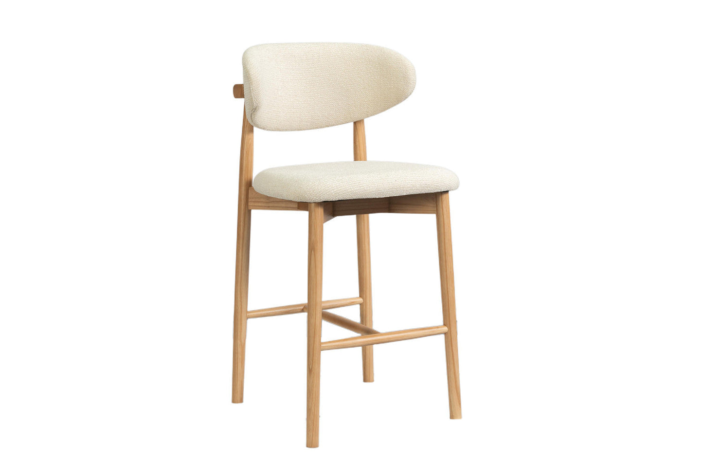 Chaise de Bar CLARA Beige en Bois de Frêne Naturel - 50 x 56 cm HOUSE NORDIC