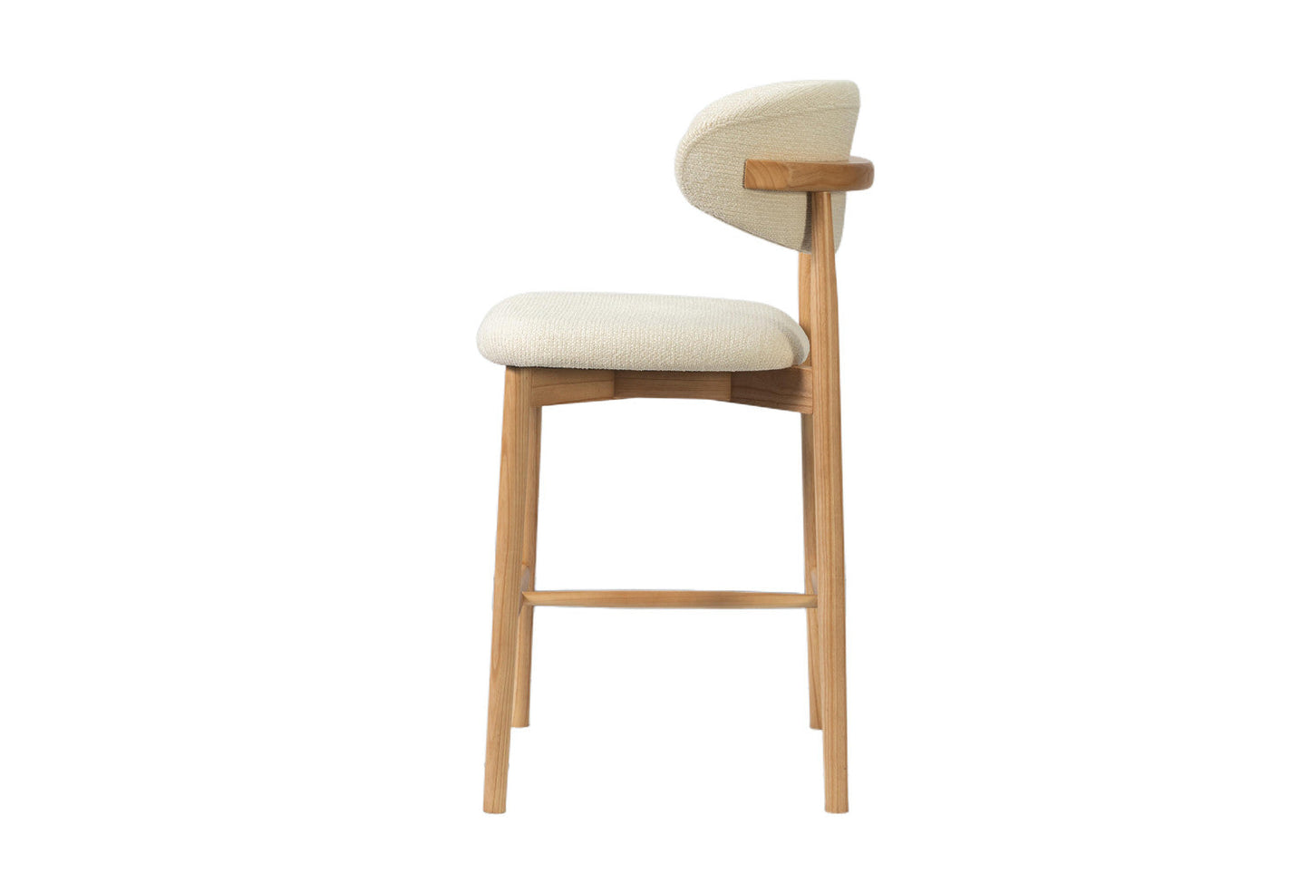 Chaise de Bar CLARA Beige en Bois de Frêne Naturel - 50 x 56 cm HOUSE NORDIC