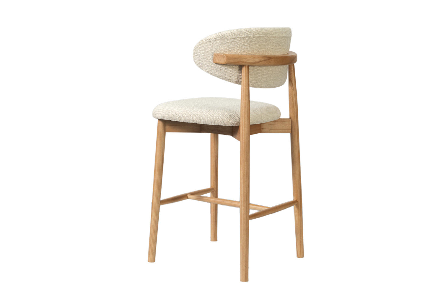Chaise de Bar CLARA Beige en Bois de Frêne Naturel - 50 x 56 cm HOUSE NORDIC