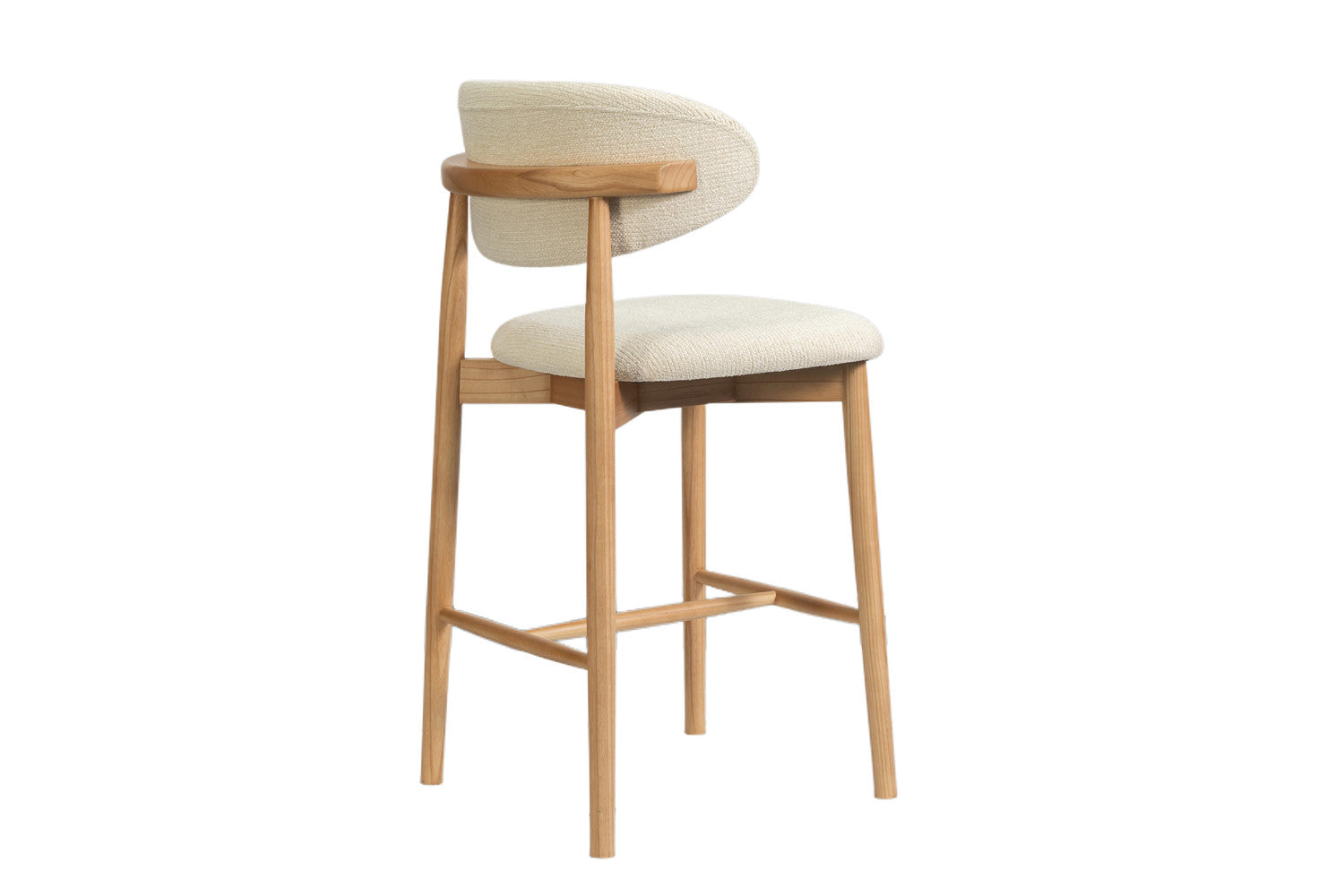 Chaise de Bar CLARA Beige en Bois de Frêne Naturel - 50 x 56 cm HOUSE NORDIC