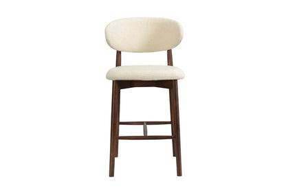 Chaise de Bar CLARA Beige en Bois de Frêne et Noyer - 50 x 56 cm ROUSSEAU