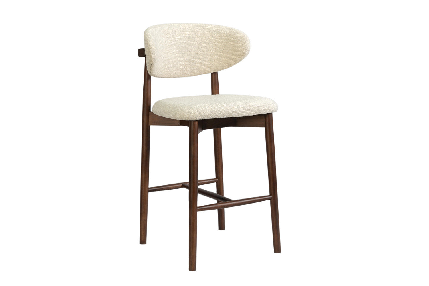 Chaise de Bar CLARA Beige en Bois de Frêne et Noyer - 50 x 56 cm ROUSSEAU
