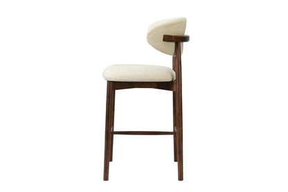 Chaise de Bar CLARA Beige en Bois de Frêne et Noyer - 50 x 56 cm ROUSSEAU