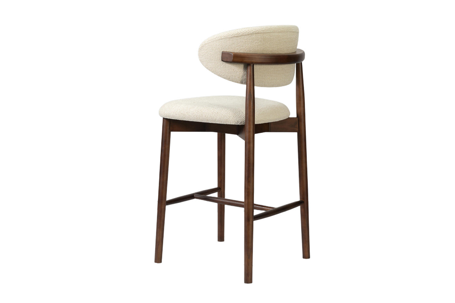 Chaise de Bar CLARA Beige en Bois de Frêne et Noyer - 50 x 56 cm ROUSSEAU
