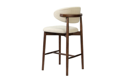 Chaise de Bar CLARA Beige en Bois de Frêne et Noyer - 50 x 56 cm ROUSSEAU