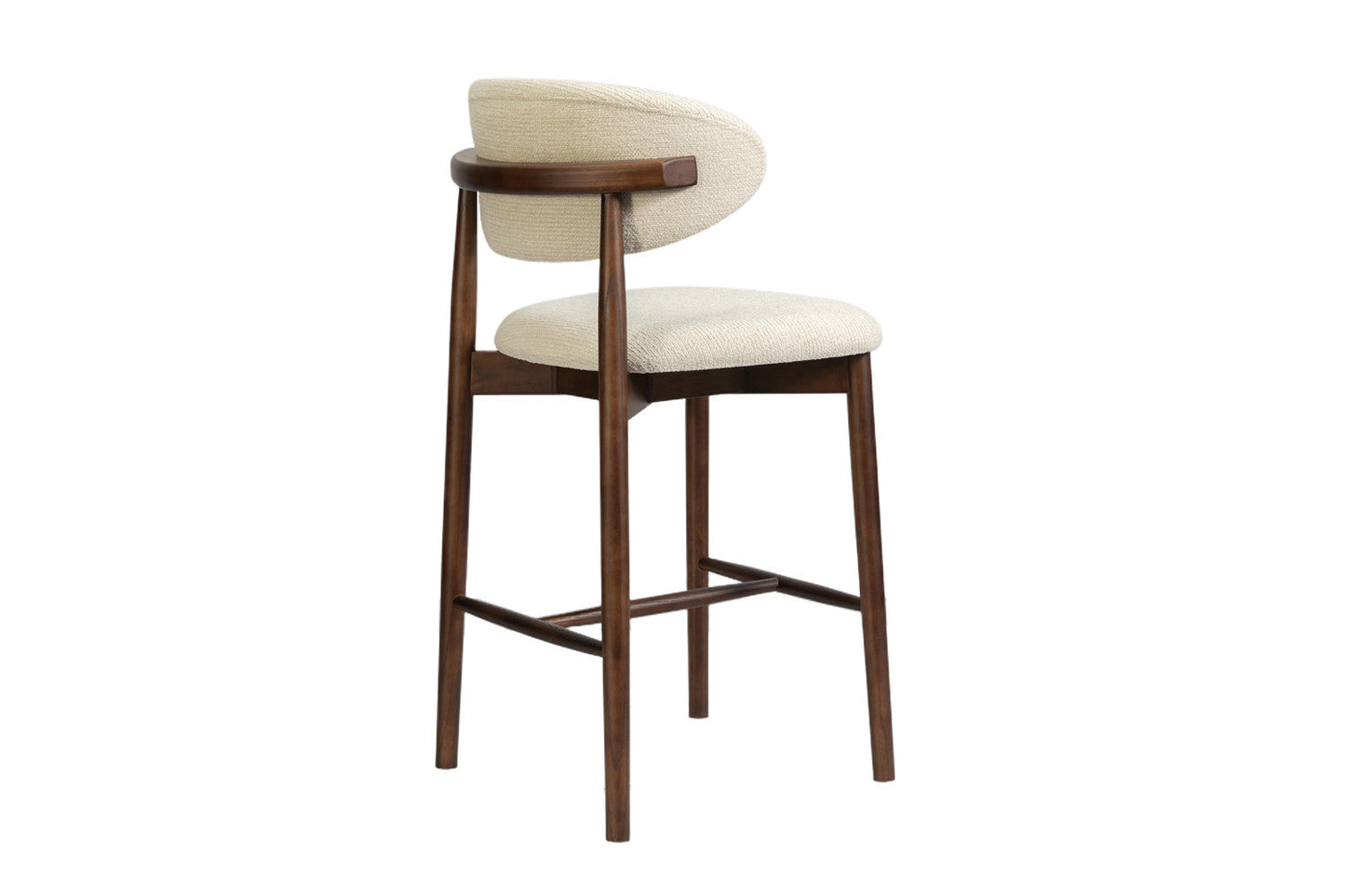 Chaise de Bar CLARA Beige en Bois de Frêne et Noyer - 50 x 56 cm ROUSSEAU
