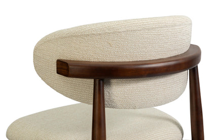 Chaise de Bar CLARA Beige en Bois de Frêne et Noyer - 50 x 56 cm ROUSSEAU