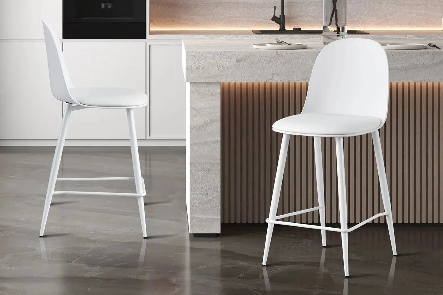 Chaise de Bar JASMYN Blanc - 44 x 51 cm ROUSSEAU