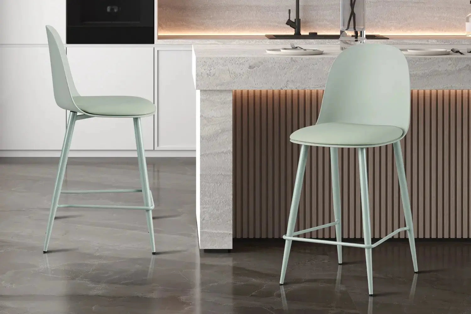 Chaise de Bar JASMYN Gris-vert - 44 x 51 cm ROUSSEAU