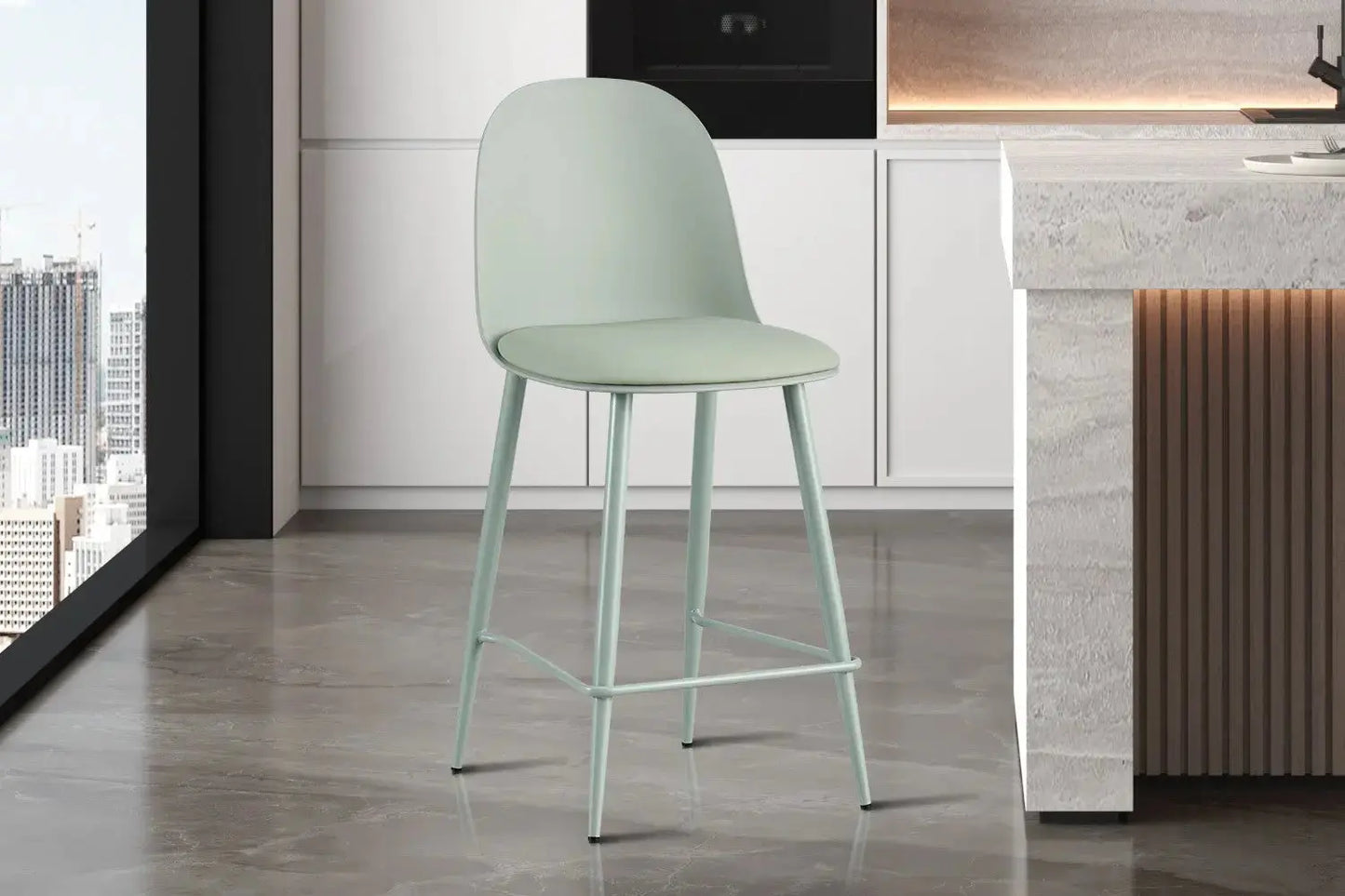 Chaise de Bar JASMYN Gris-vert - 44 x 51 cm ROUSSEAU