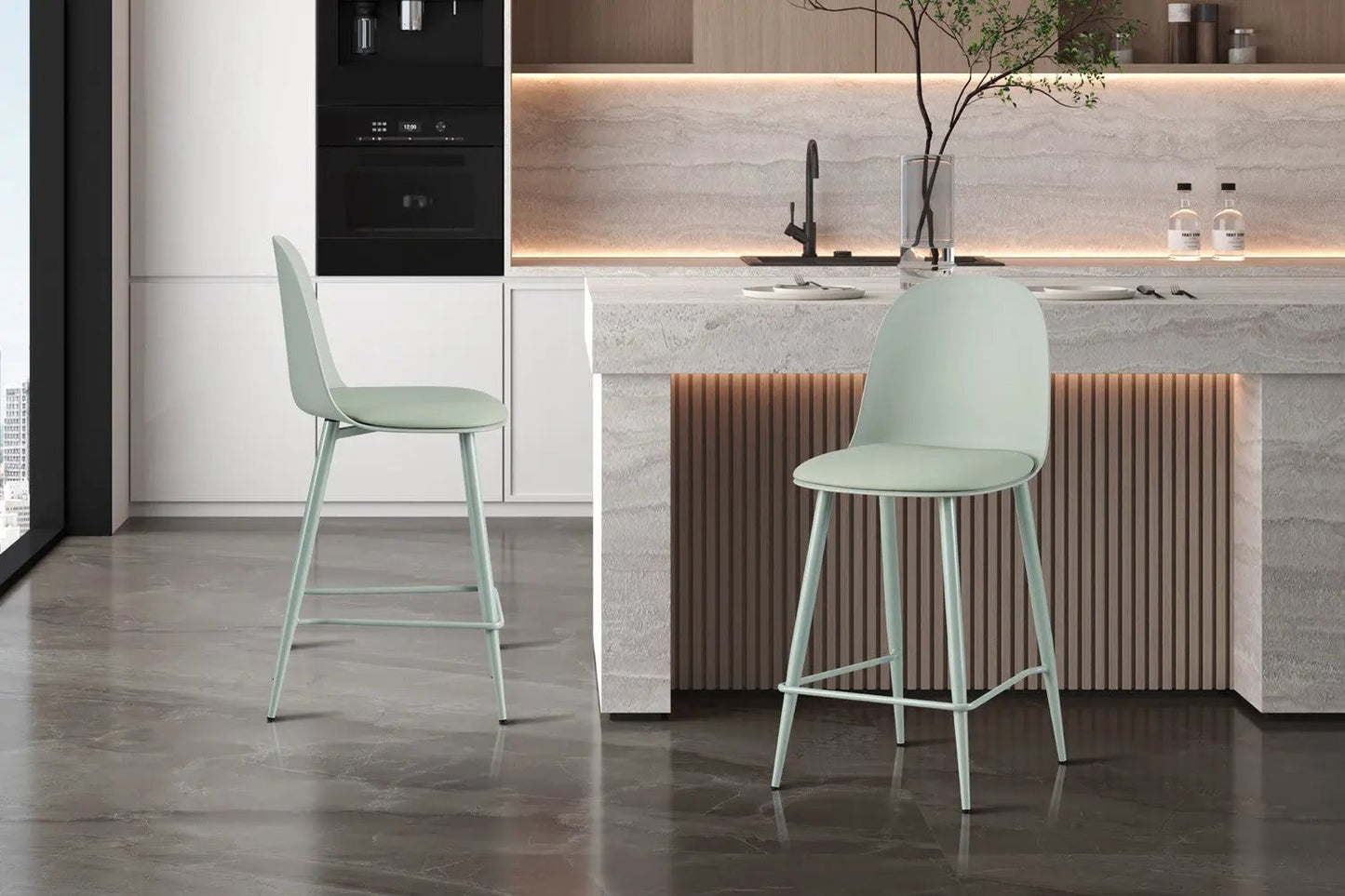 Chaise de Bar JASMYN Gris-vert - 44 x 51 cm ROUSSEAU