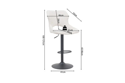 Chaise de Bar MORY en Tissu Beige - 51 x 53 cm ROUSSEAU